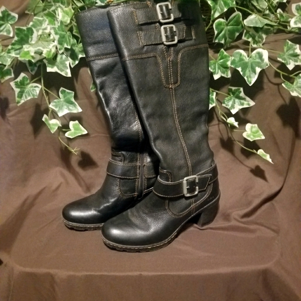 BOC Born black chunky heeled boots size 7